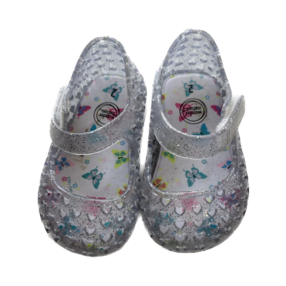 Glitter Clear Size 2 Baby Girl Jelly Sandals